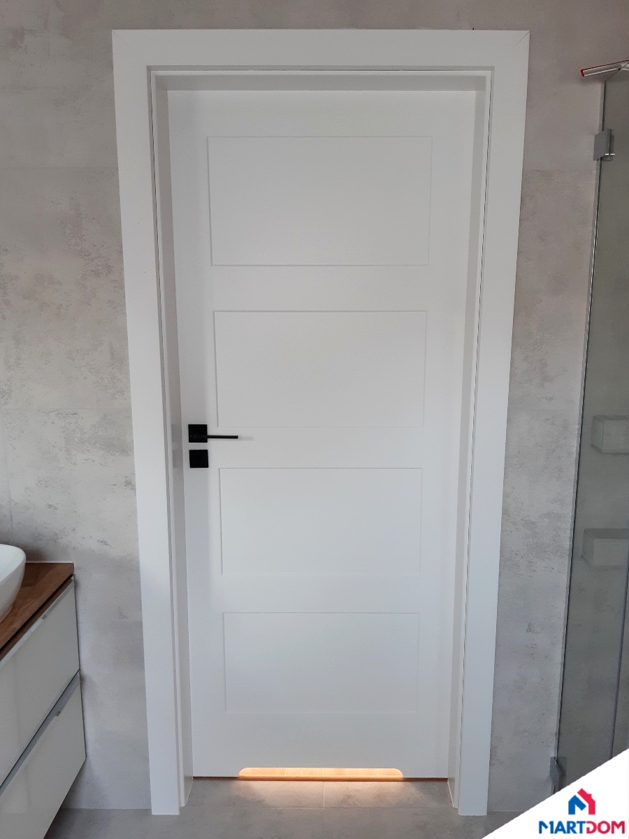 Podcięcie drzwi łazienkowe Skandia Premium A.0 bez przeszkleń Kolor: Lakier Premium biały Wersja: Drzwi bezprzylgowe