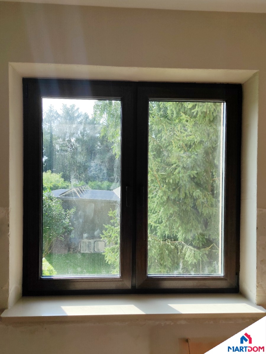 okna wymiana AdamS Aluplast Ideal 8000 Dwustronny kolor Orzech Klamka w kolorze okna dofinansowanie ciepłe powietrze martdom