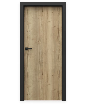 Drzwi wewnętrzne pełne gładkie bez wzorów i szyb drzwi loft czarna ościeżnica drewniany kolor skrzydła