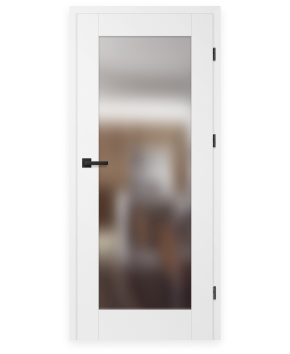 Drzwi z lustrem białe czarna klamka przykładowe drzwi pełne Erkado drzwi