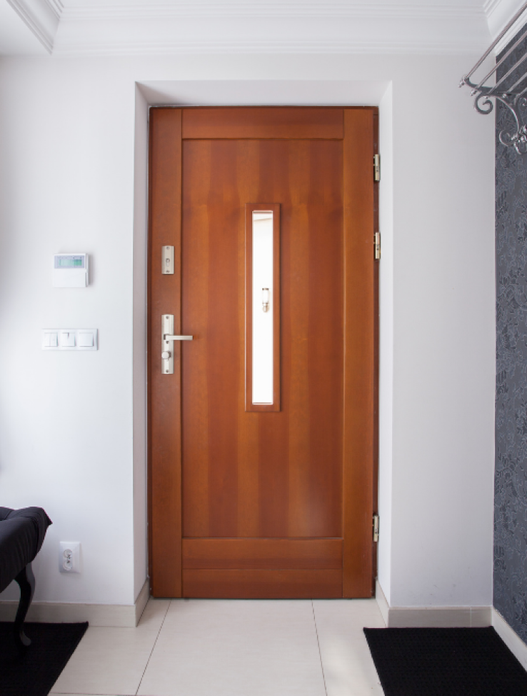 Drzwi drewniane przykładowe z szybą zakładka drzwi zewnętrzne MartDom