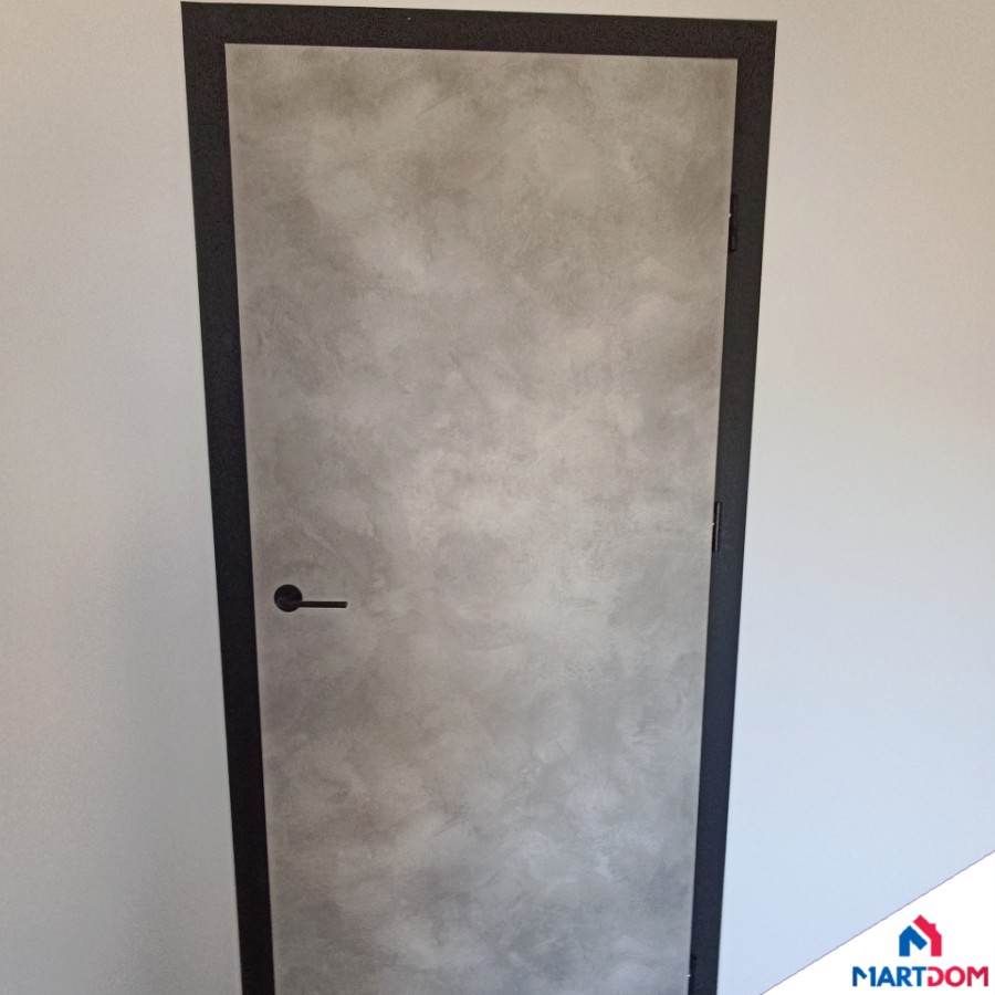 Drzwi wewnętrzne szare w imitacji betonu Erkado Uno Premium
