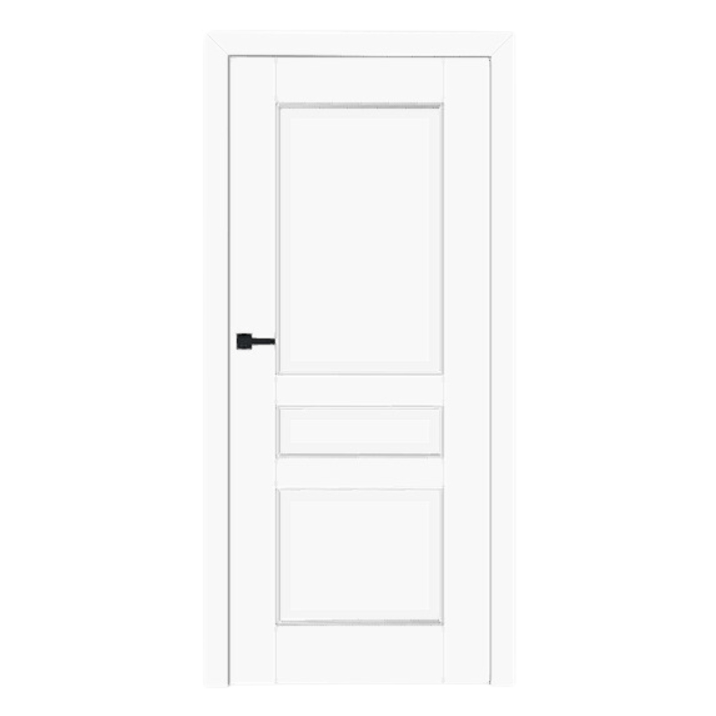 DRE Nestor kolor biały mat biel sztukateria odobne płyciny frezy czarna klamka strona martdom dre drzwi najczęściej wybierane